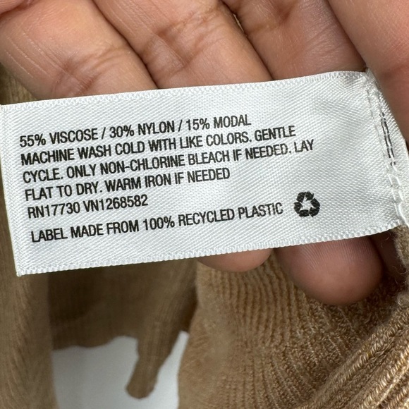 Ava & Viv Tan Ribbed Knit Cardigan Sweater Size 3X - Picture 5 of 6